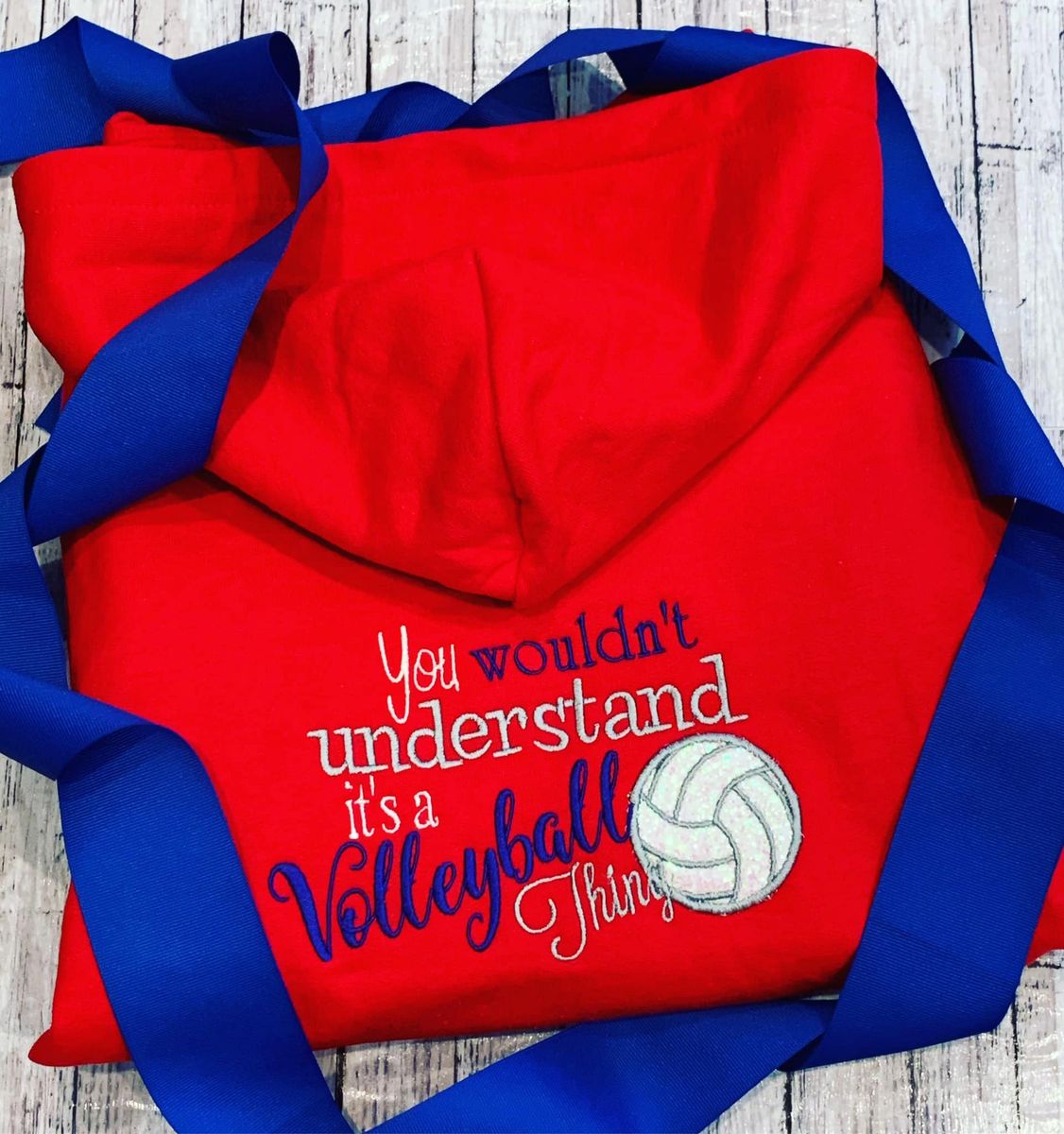 Ladies or Girls Volleyball pullover hoodie sweatshirt with pockets